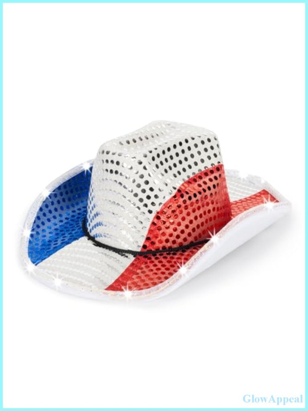 Sparkly Sequin Cowboy Hat Patriotic Western Party